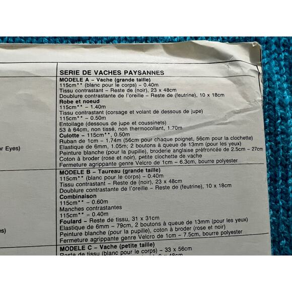 McCalls Sewing pattern 4275 plush cows sewing pattern - Picture 5 of 6